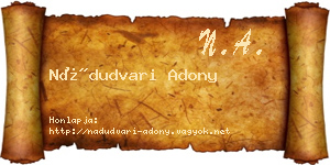 Nádudvari Adony névjegykártya